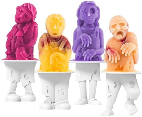 Tovolo Zombie Ice Pop Mold Set of 4 Silicone Halloween Popsicle Molds with Skeleton Sticks, Dishw... | Amazon (US)