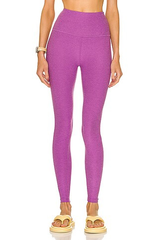 Beyond Yoga Spacedye Caught in the Midi High Waisted Legging in Bright Iris Heather | FWRD | FWRD 