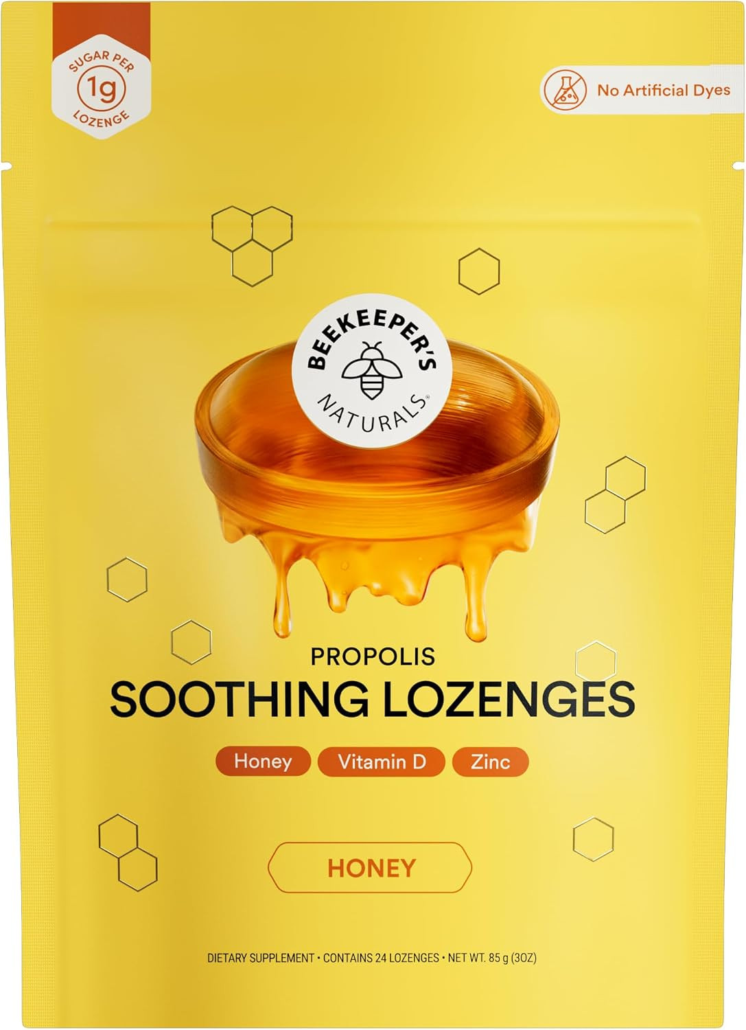 Beekeeper's Naturals Throat Relief Menthol Cough Drops, Lemon Mint | Amazon (US)