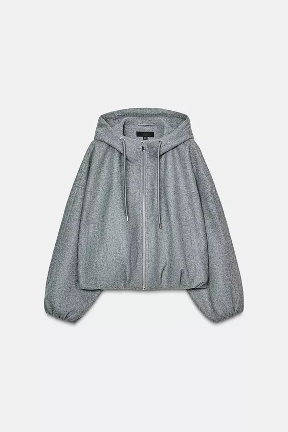 SOFT HOODIE OVERSIZED BOMBER JACKET | Zara US
