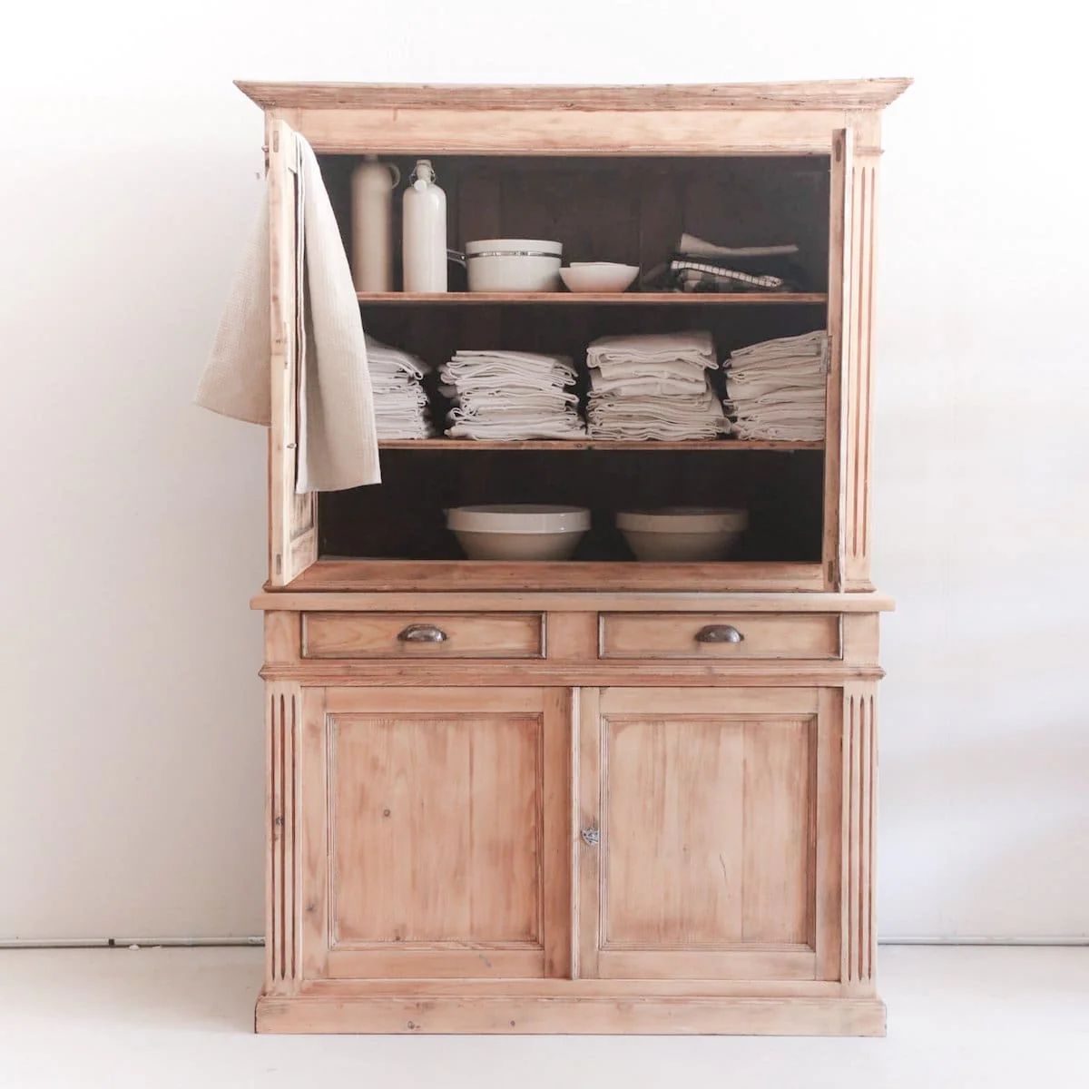 Vintage Pine China Cabinet | Elsie Green US