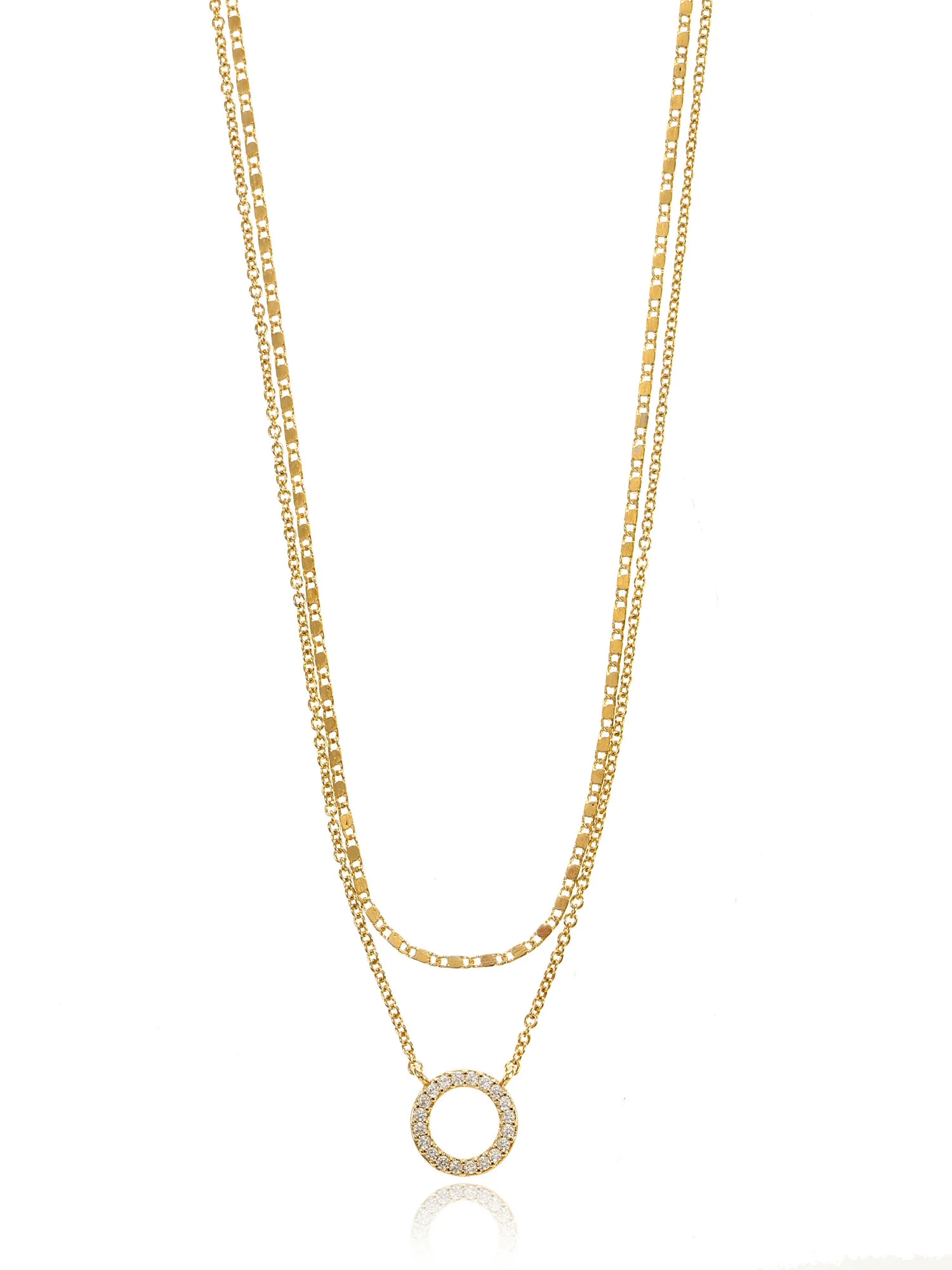 Time and Tru Women's Goldtone Open Circle Necklace Set, 2 Pieces | Walmart (US)
