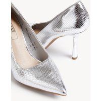 M&S Womens Statement Pointed Court Shoes - 4 - Silver, Silver | Marks & Spencer (UK)