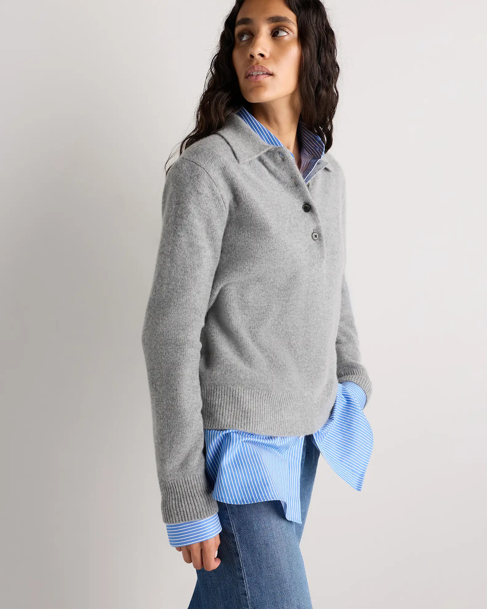 Mongolian Cashmere Button Polo Sweater | Quince
