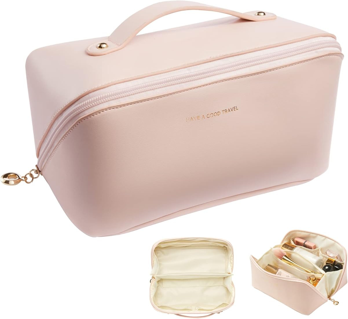 Dr.Cheese Makeup Bag Large Capacity,Waterproof Travel Cosmetic Bag for Women,Portable Travel Make... | Amazon (US)