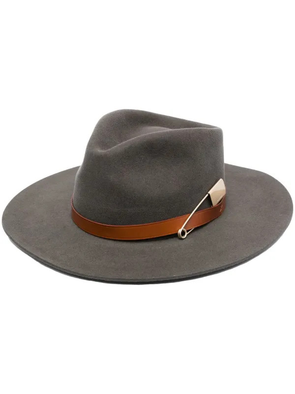 Frenckenberger safety-pin Cashmere Fedora Hat - Farfetch | Farfetch Global