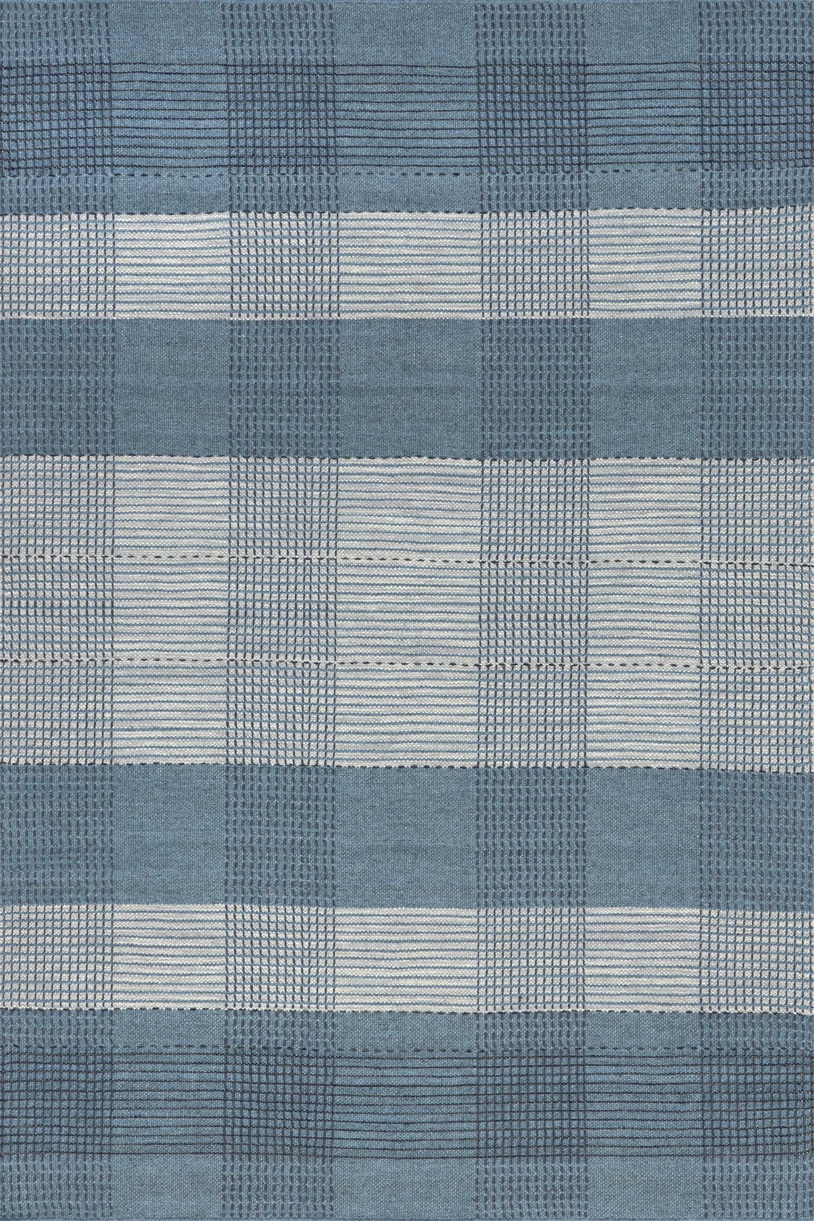 Oregon Plaid Wool Rug | Blue | Rugs USA