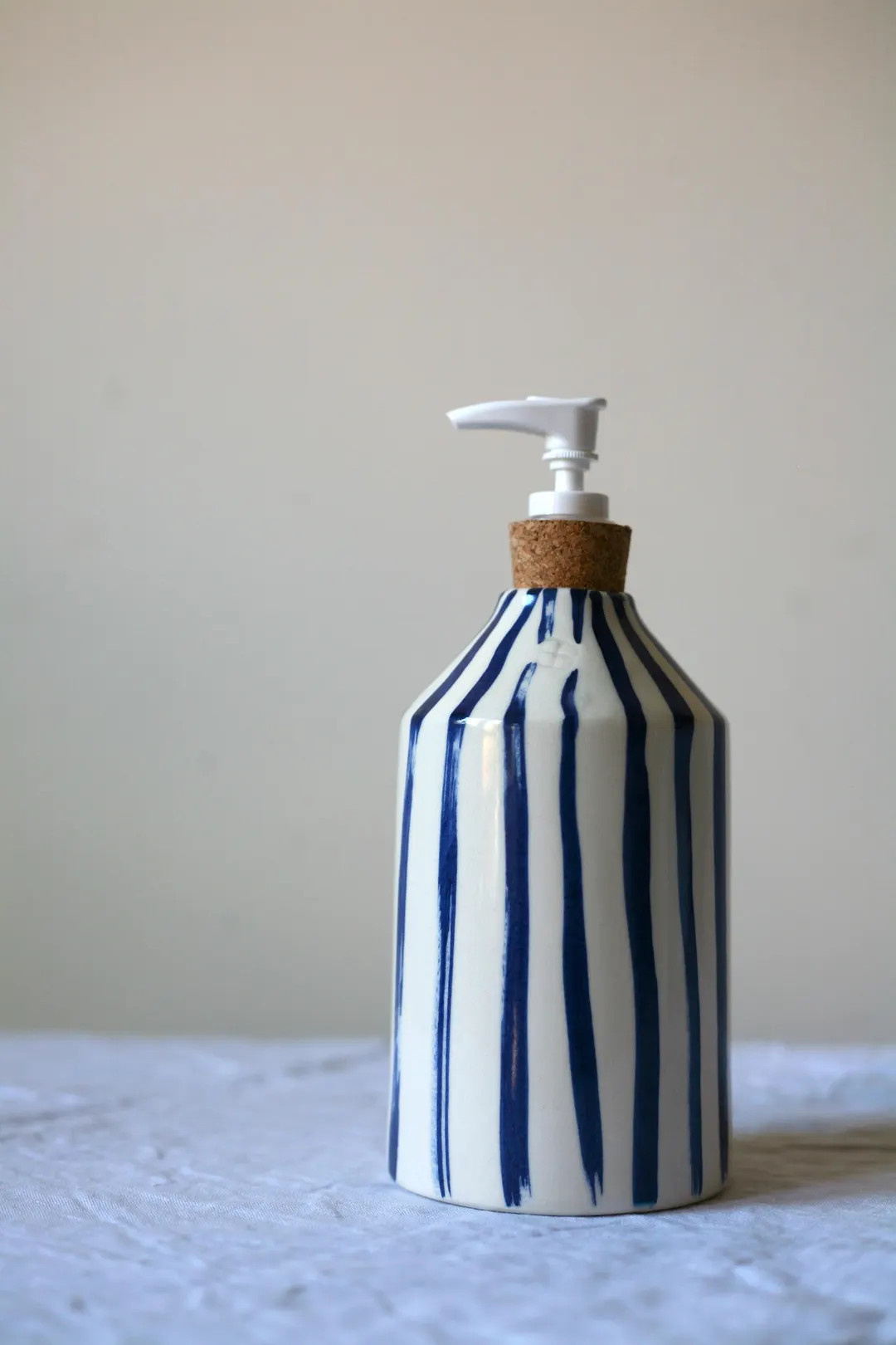 Blue Stripes Porcelain Soap Pump - Etsy | Etsy (US)