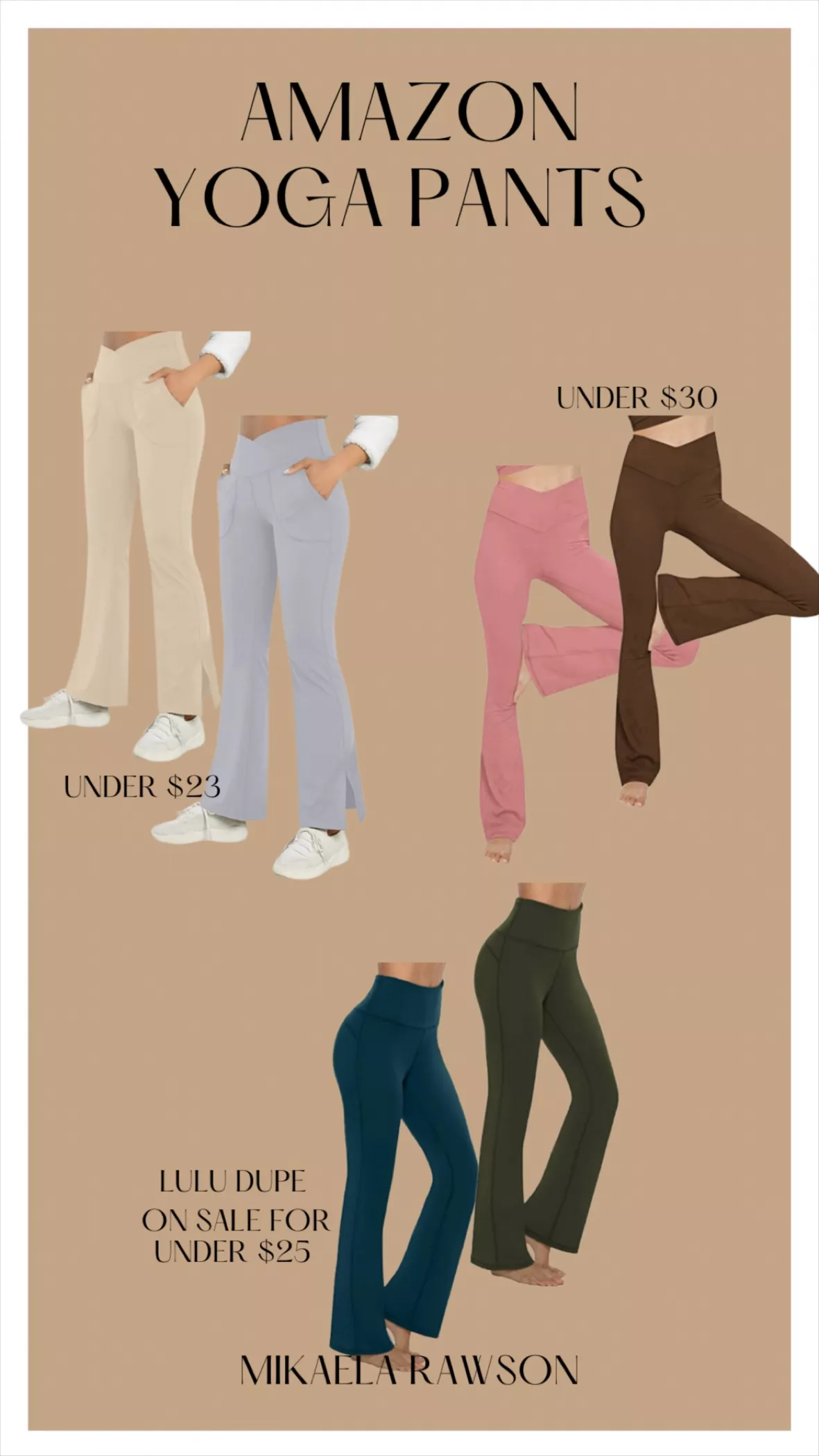 AFITNE Women's Full Length/Capri Bootcut Yoga Pants with Pockets