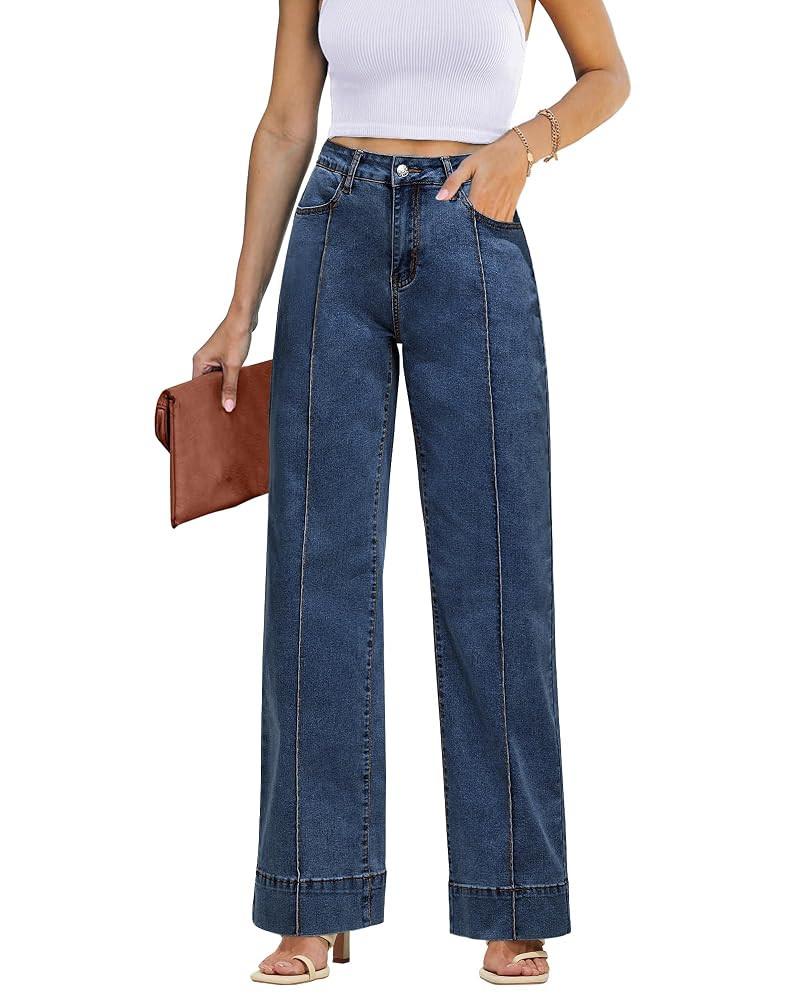 luvamia Wide Leg Jeans for Women Trendy High Waist Straight Leg Baggy Jeans Stretchy Denim Pants ... | Amazon (US)