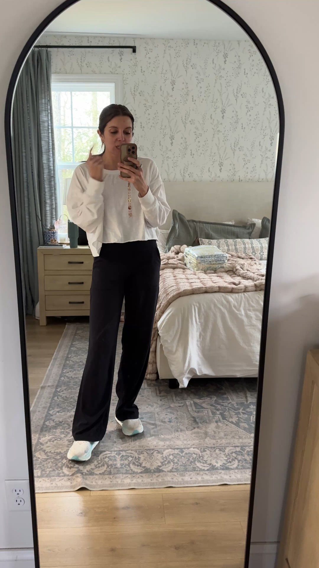 Outfit of the day for home organizing! Lululemon align wide le look for less and free people inspire  open back long sleeve. 

#LTKOver40 #LTKFindsUnder50 #LTKootd