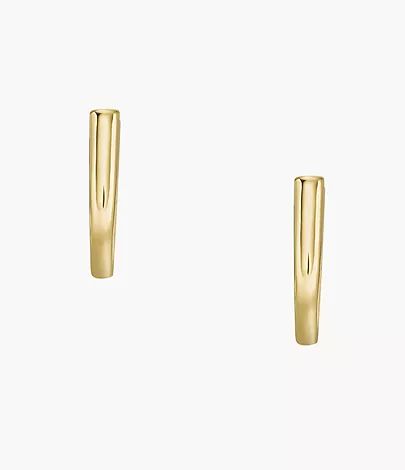 Heritage Essentials Gold-Tone Stainless Steel Hoop Earrings | Fossil (US)
