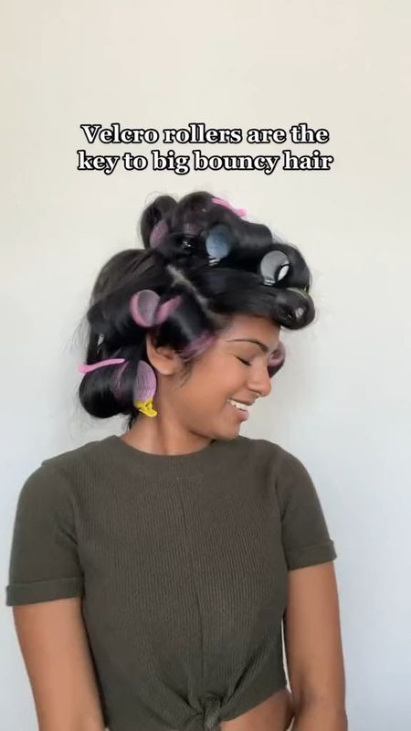 Hair rollers, hair, beauty, 90s blowout, at home blowout, hair straighter, flat iron, bouncy hair 