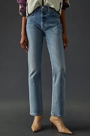 MOTHER High-Rise Hiker Hover Slim Straight Jeans | Anthropologie (US)
