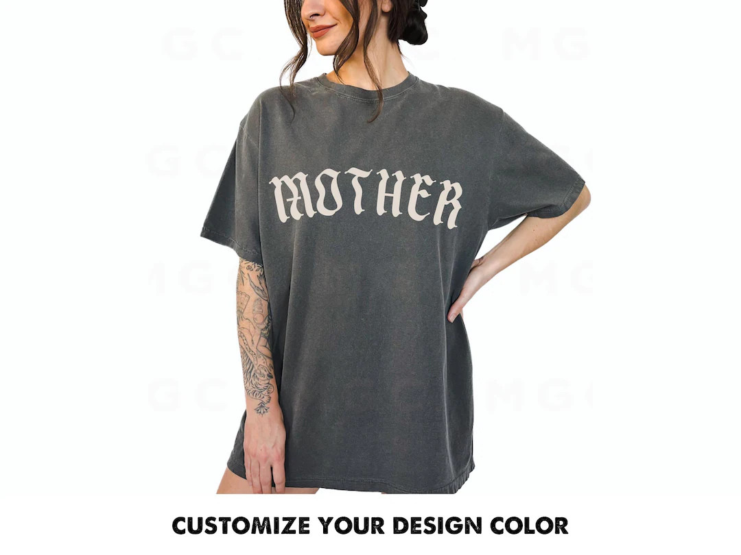 Comfort Colors Graphic Tee - Mother Gothic tshirt, trendy alternative metal core tee, old english... | Etsy (US)