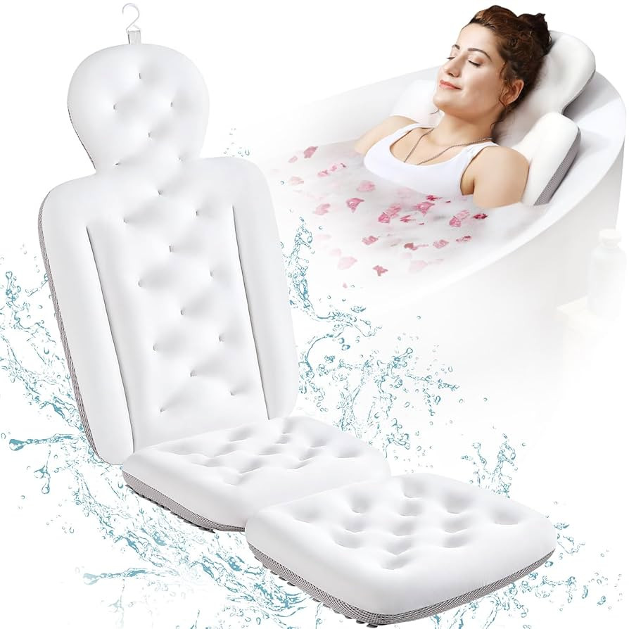Full Body Bath Pillow for Bathtub, Thick Bathtub Cushion with Laundry Bag, Luxury Tub Pillow for ... | Amazon (US)
