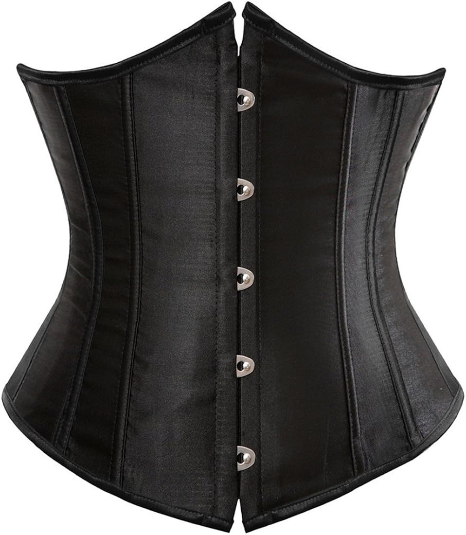 Zhitunemi Women's Satin Underbust Corset Bustier Waist Training Cincher Plus Size Corsets | Amazon (US)