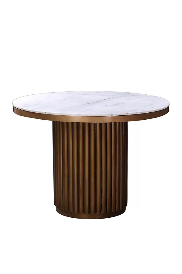 Tower Fluted 42" Round Marble Dining Table | Anthropologie (US)