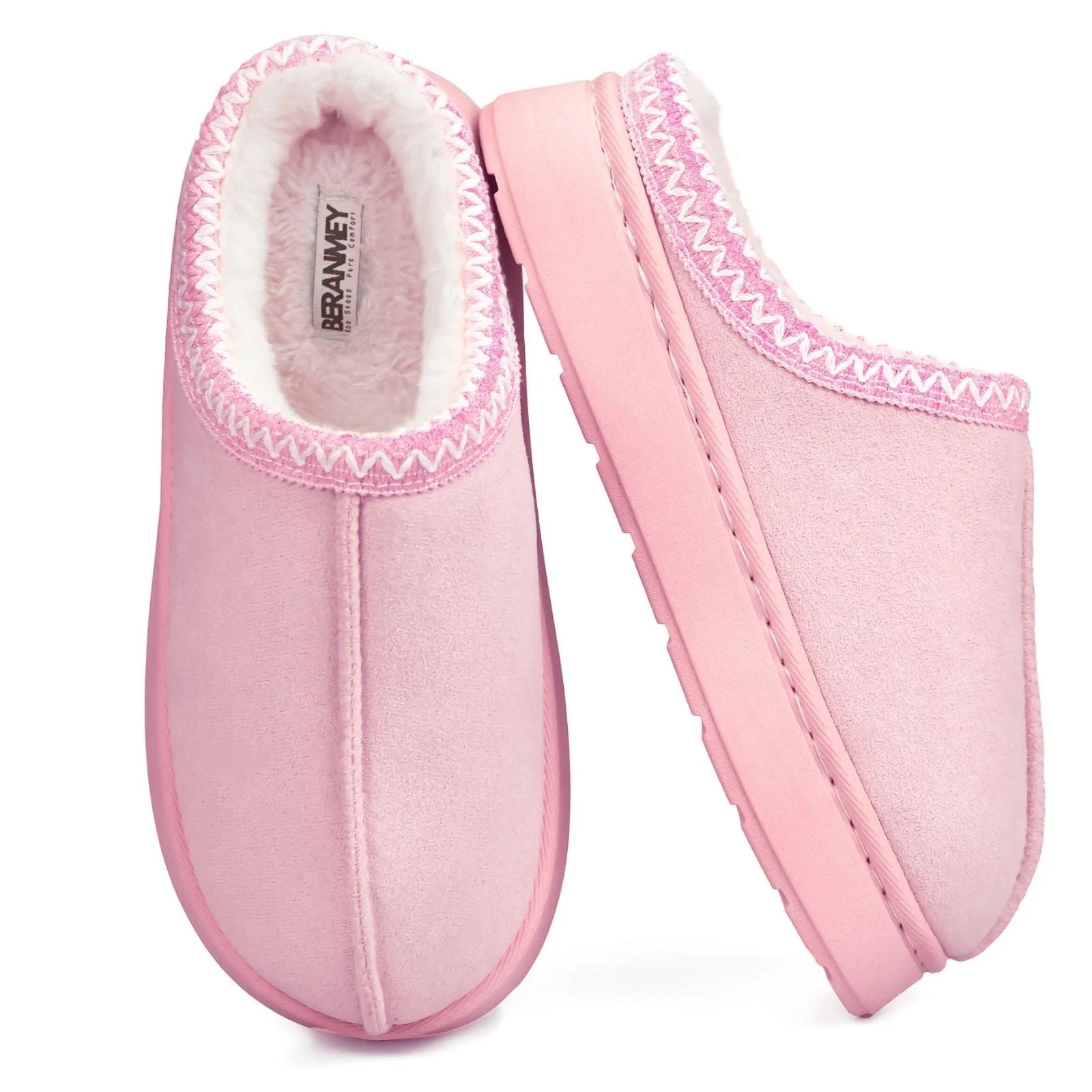 BERANMEY Cozy Platform Fuzzy Slippers for Women and Men Short Ankle Slippers with Anti-Slip Sole ... | Walmart (US)