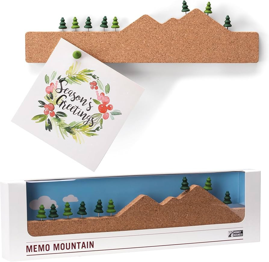 Monkey Business Memo Mountain Cork Board Strip - Corkboard Pin Board with Mountain Scene Pushpins... | Amazon (US)