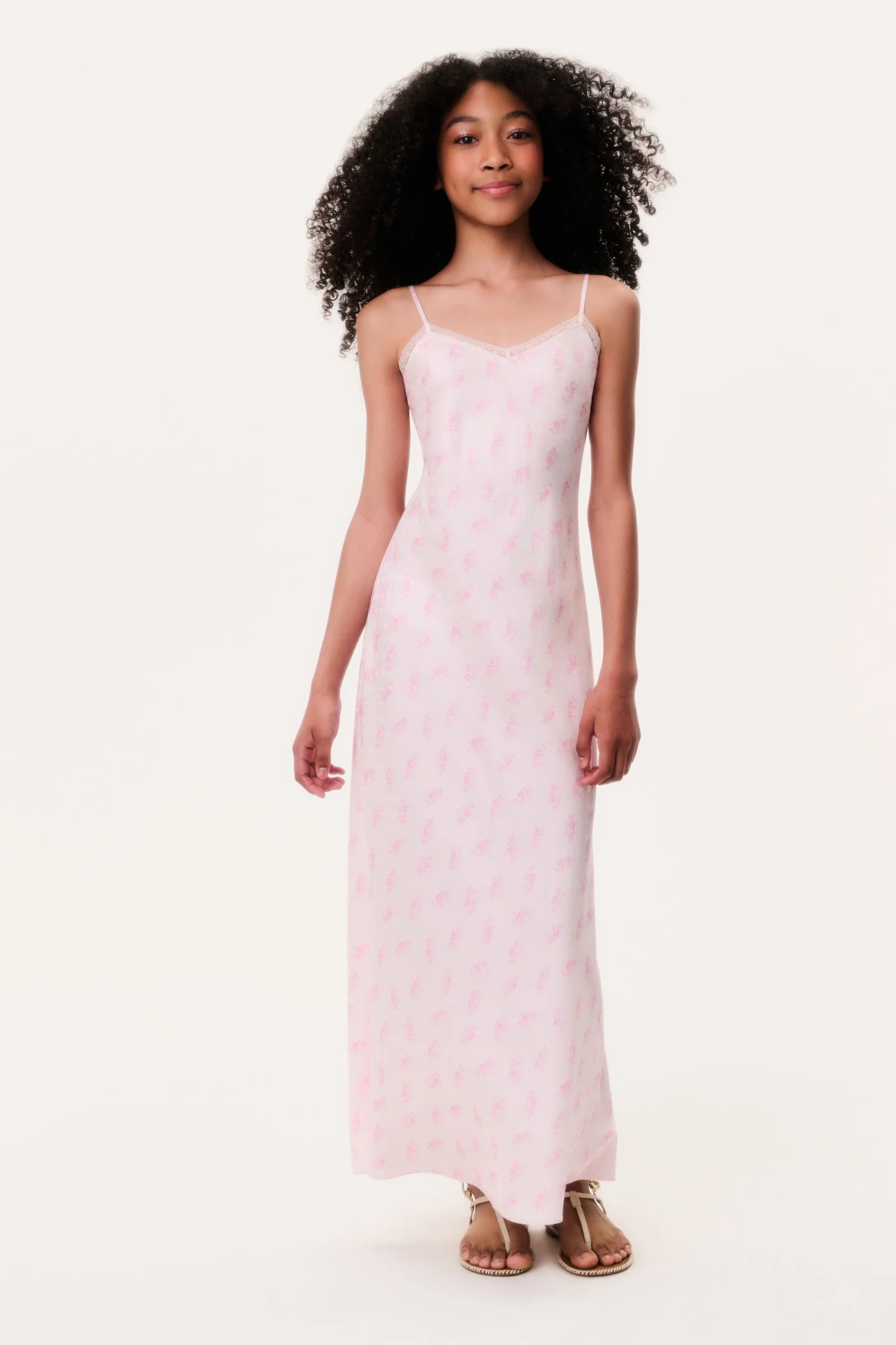 Tween Adelise Silk-Blend Slip Dress | LoveShackFancy