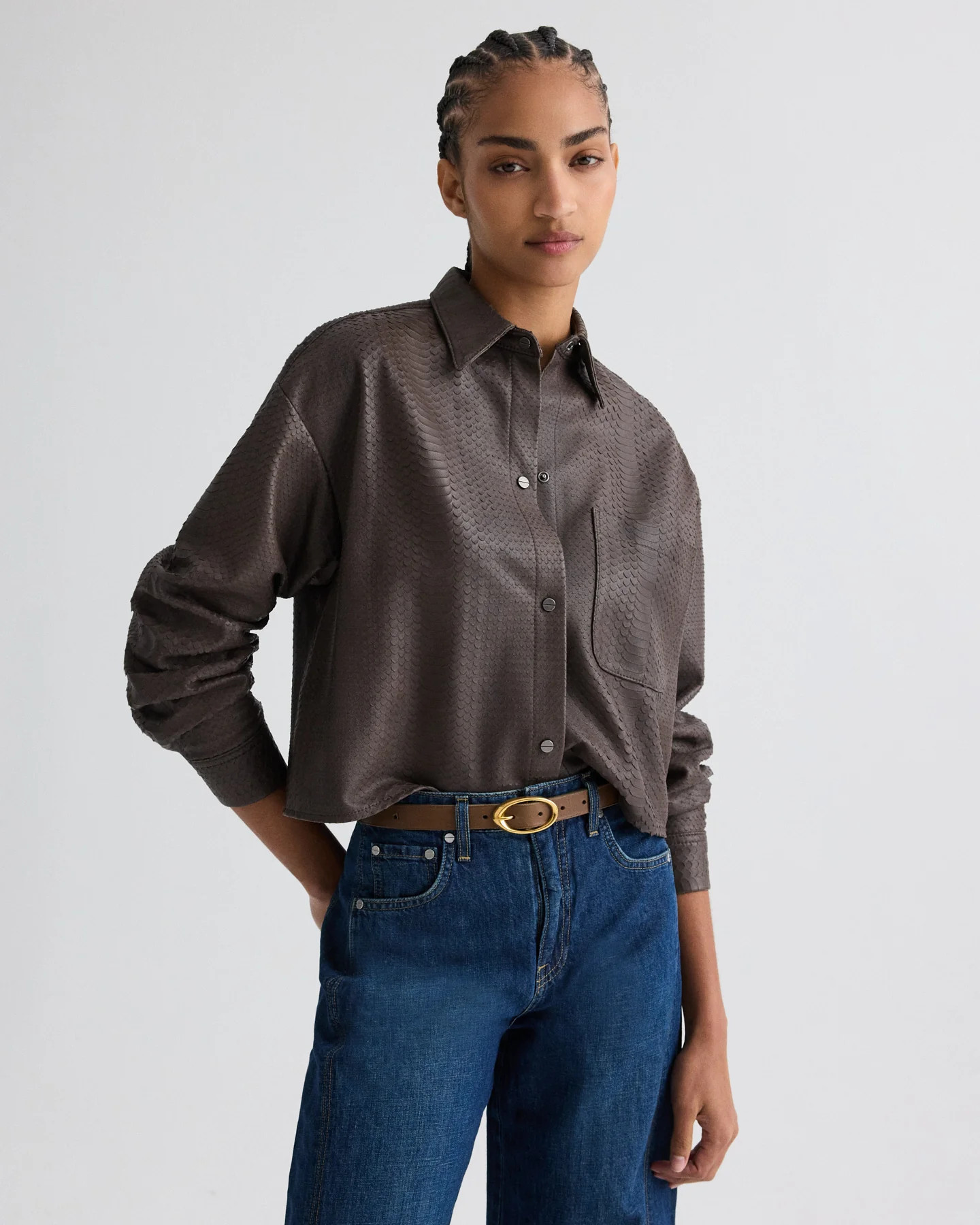Little Big Joe Shirt in Embossed Python | TWP