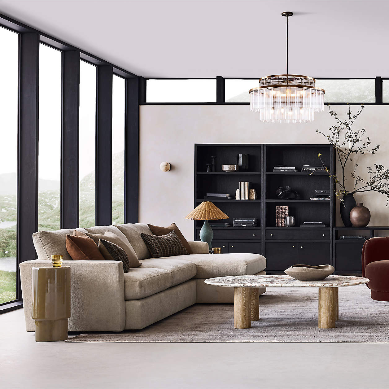 Homage Marble and White Oak Wood 60" Oval Coffee Table + Reviews | Crate & Barrel | Crate & Barrel