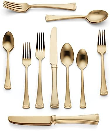 Lenox Portola, 3.40 LB, 20-Piece Flatware Set, Gold | Amazon (US)