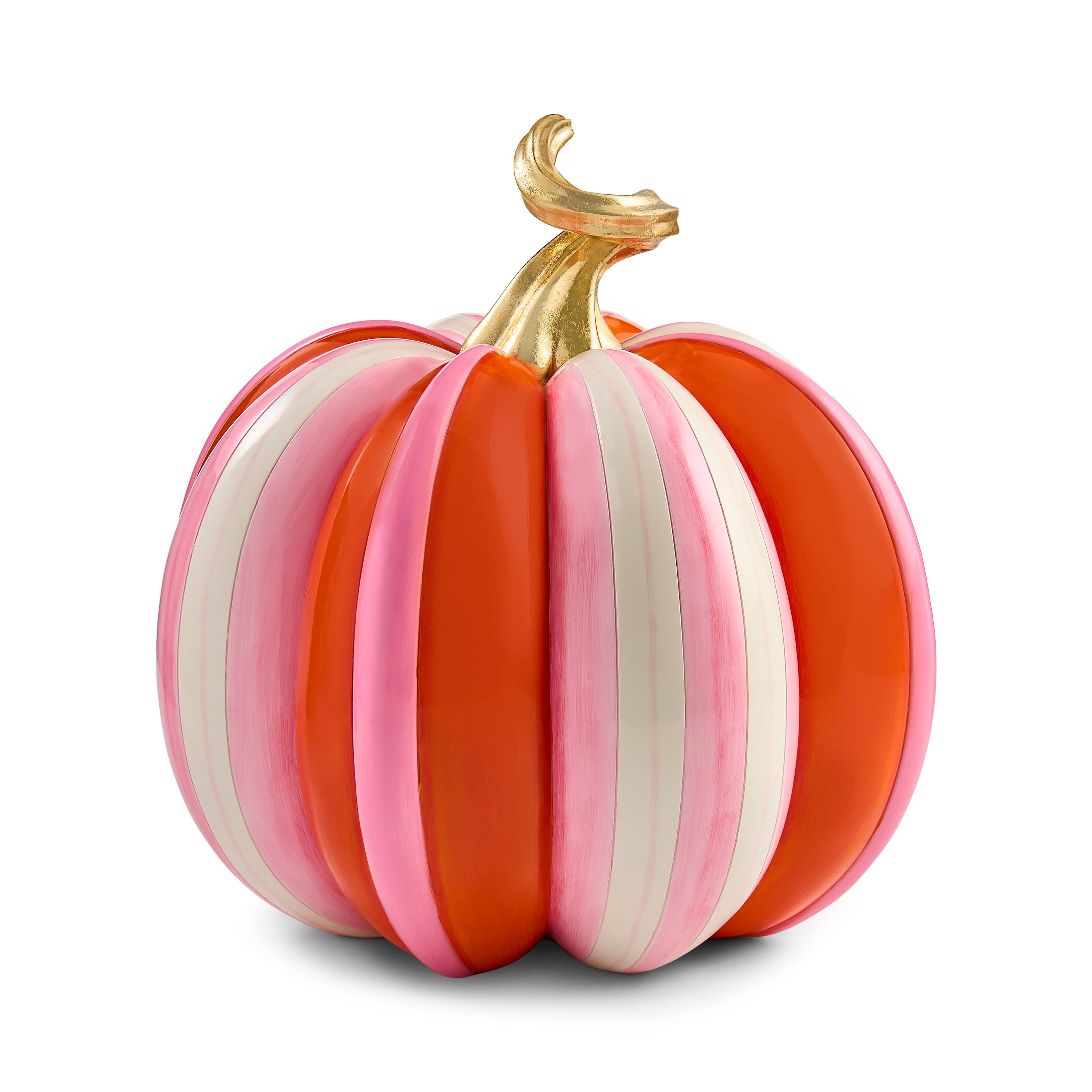 MacKenzie-Childs Glam 'o' ween Fairytale Stripe Pumpkin Figurine | MacKenzie-Childs