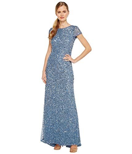 Adrianna Papell Women's Scoop Back Long Dress, Nile | Amazon (US)