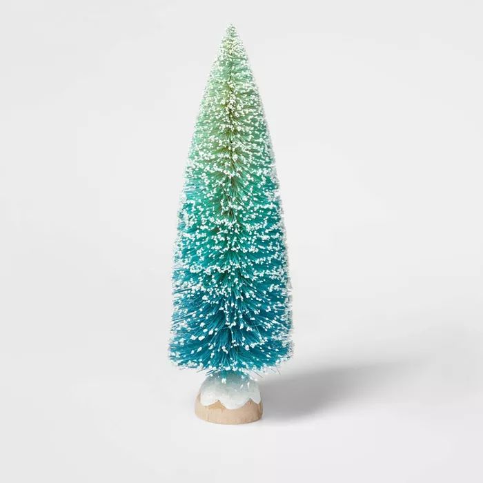 12in Large Blue Bottle Brush Christmas Tree Decorative Figurine - Wondershop™ | Target
