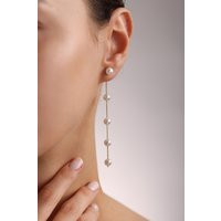 Pearl Drop Earrings, Wedding Bridal Dangle Long Gold Bridesmaid Gift, Gift For Christmas | Etsy (US)