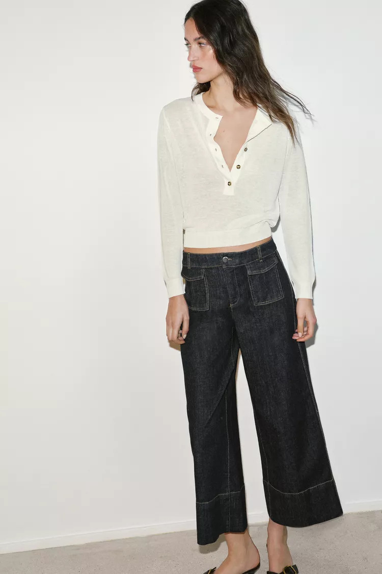 BUTTON KNIT JUMPER | Zara US