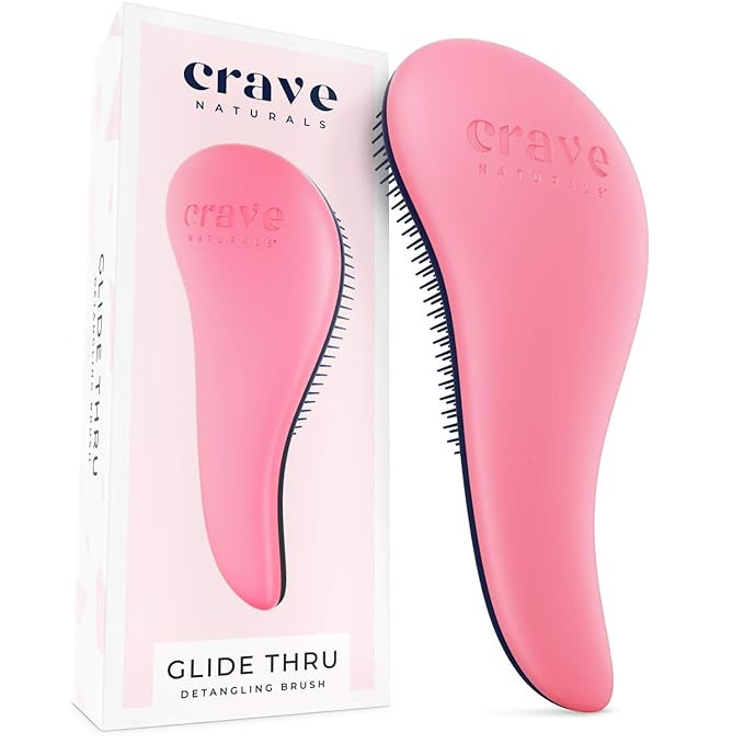 Crave Naturals Glide Thru Detangling Brush for Adults & Kids Hair. Detangler Hairbrush for Natura... | Amazon (US)