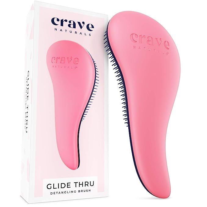Crave Naturals Glide Thru Detangling Brush for Adults & Kids Hair - Detangler Hair Brush for Natu... | Amazon (US)