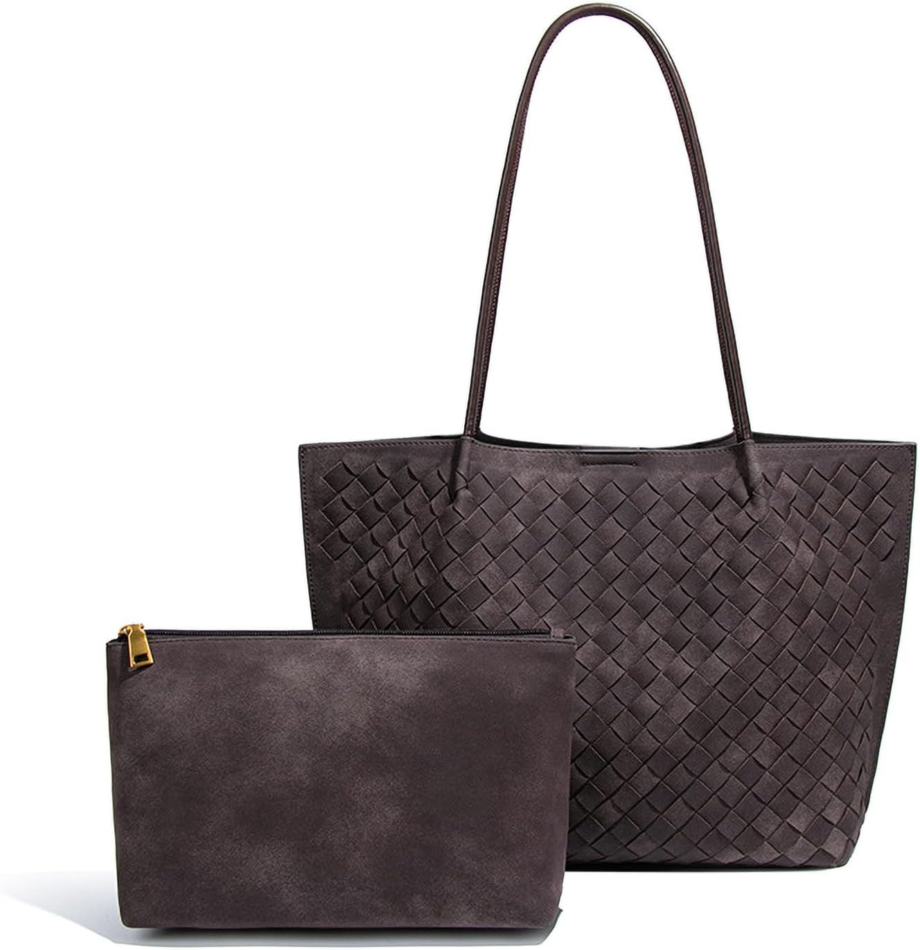 Women's Luxury Handmade Woven Tote Bag, Beach Bag Set, Elegant Age Reducing Travel Commuter Bag Set | Amazon (US)