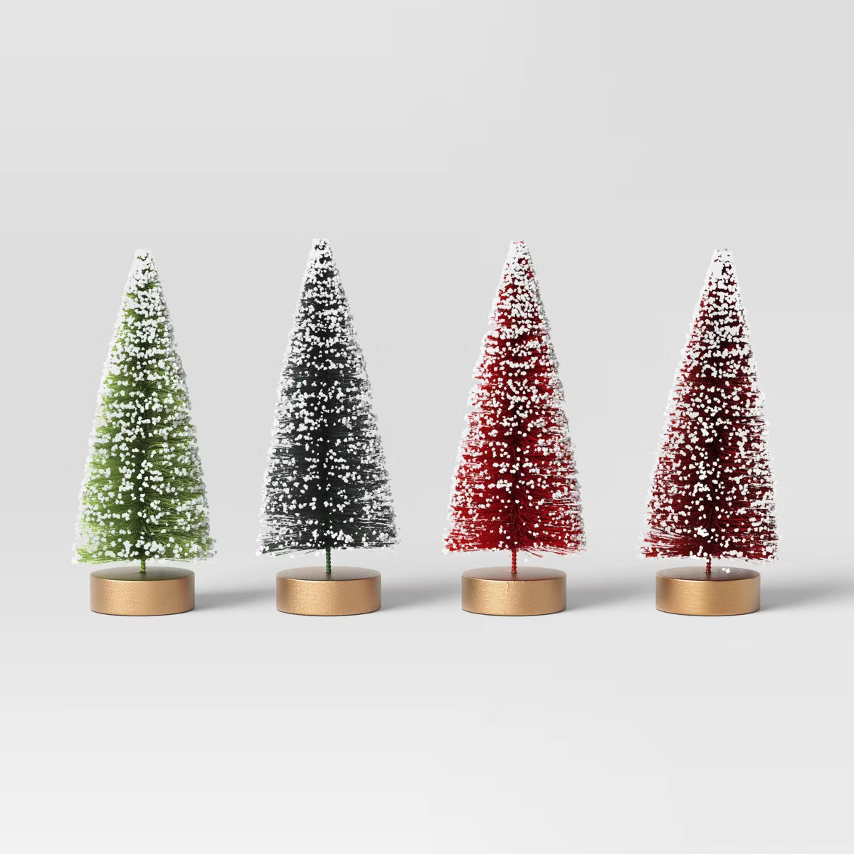4pc 4" Sisal Bottle Brush Tree Christmas Figurine Set - Wondershop™ | Target
