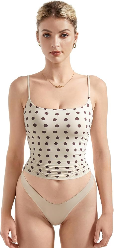 SUUKSESS Women Double Line Square Neck Tank Top Summer Y2K Going Out Basic Cami Shirt | Amazon (US)