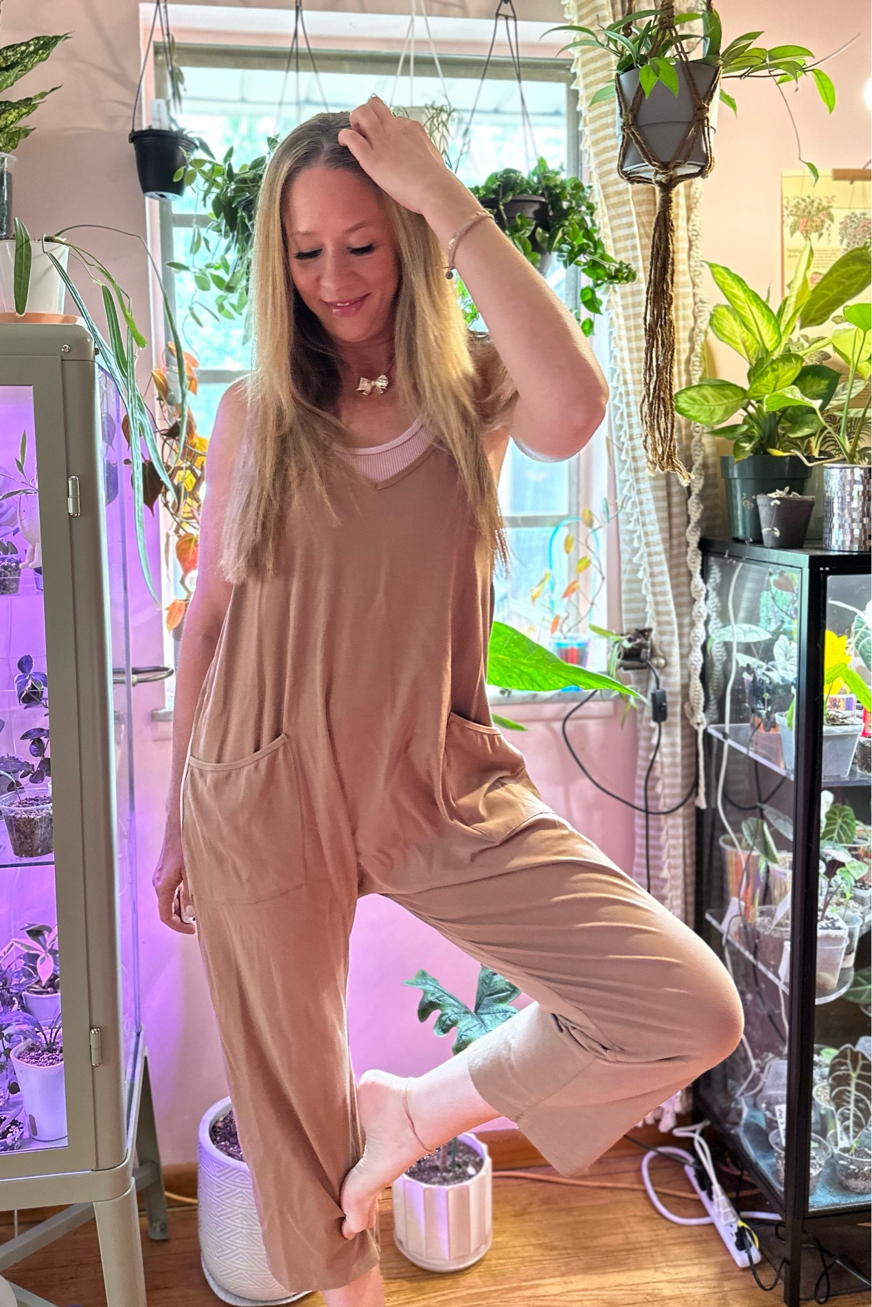 Love this comfy jumpsuit! Total free people dupe! Affordable outfit, comfy outfit 

#LTKstyletip #LTKActive #LTKfindsunder50