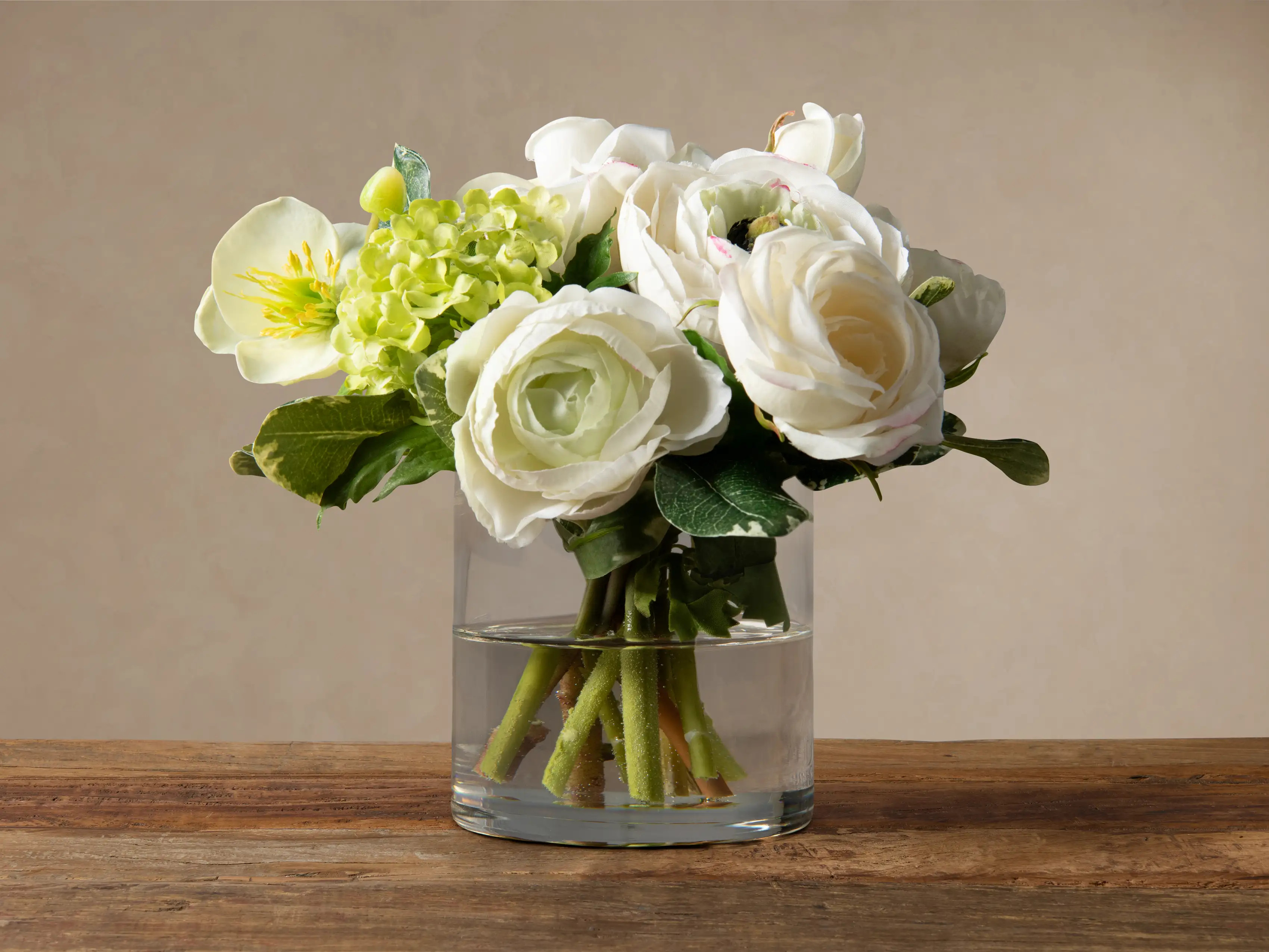 Faux Ranunculus Rose in Vase | Arhaus