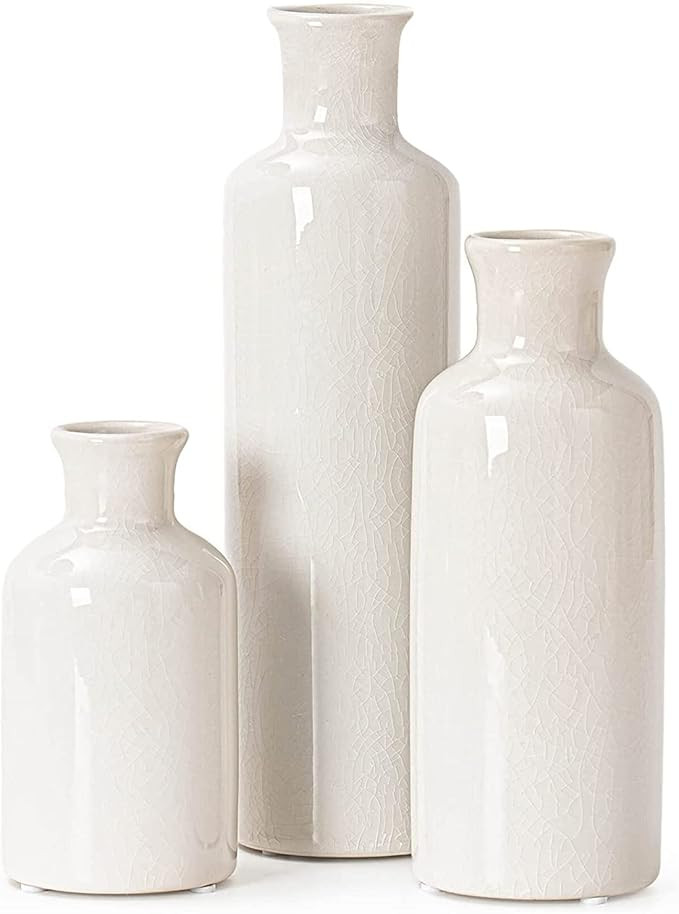 Amazon.com: Ceramic Vases for Home Decor, Set of 3 Small Vases, Black Vases, Decorative Vases, Mo... | Amazon (US)