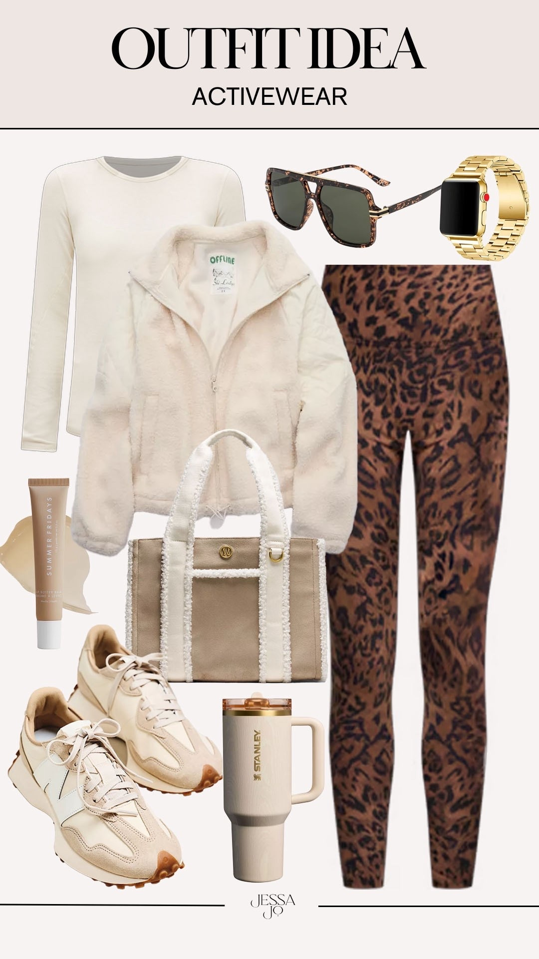 Comfy activewear outfit. Winter athleisure. Winter activewear outfit. Leopard leggings. How to style leopard leggings. Ivory Sherpa fleece jacket  

#LTKSeasonal #LTKFindsUnder100 #LTKActive