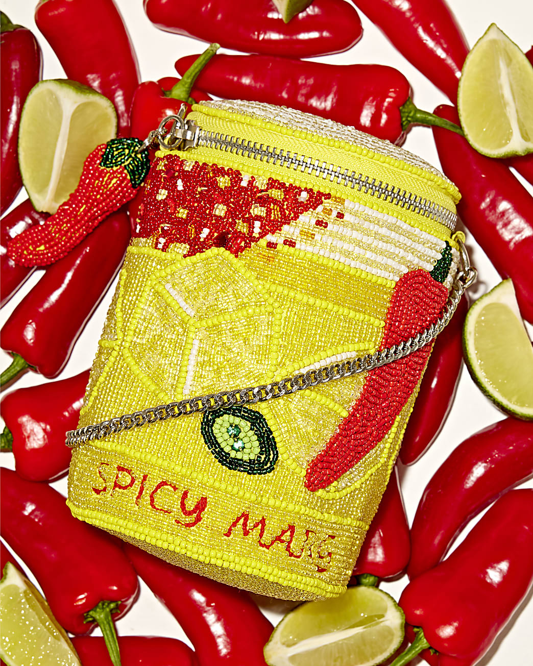 Yellow Spicy Marg Beaded Bag | River Island UK & IE