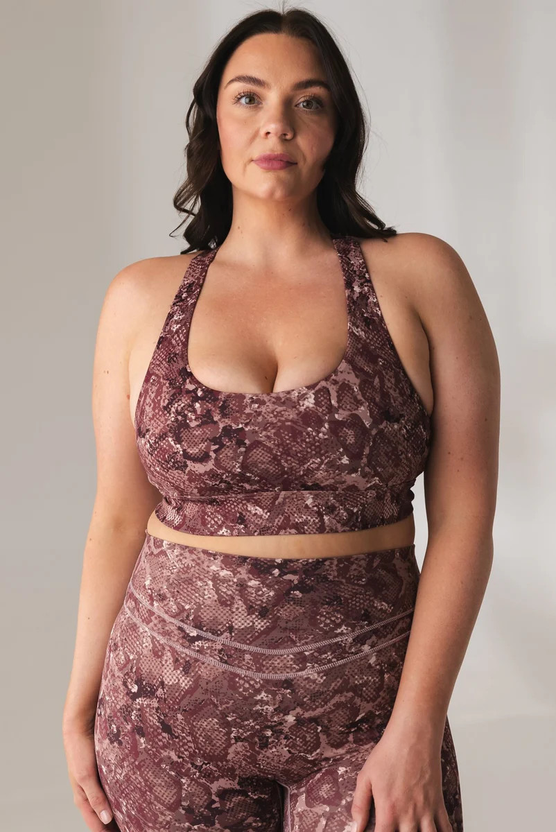 Vitality Revive Racer Bra - Wine Serpent | Vitality