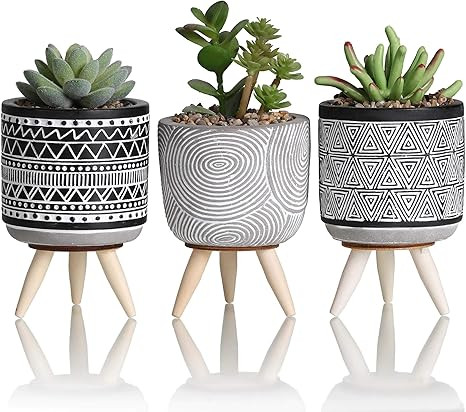 TERESA'S COLLECTIONS Modern Geometric Artificial Potted Plants for Home Decor, Assorted Faux Succ... | Amazon (US)