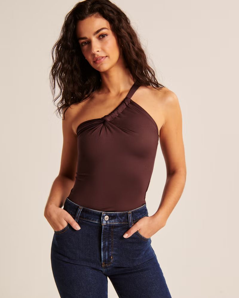 Women's Sleek Seamless Fabric One-Shoulder Twist Top | Women's Up To 25% Off Select Styles | Aber... | Abercrombie & Fitch (US)