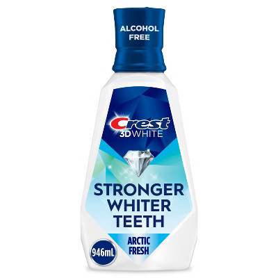 Crest 3D White Strength Whitening Mouthwash - Alcohol Free - Contains Fluoride - Arctic Fresh - 946ml | Target