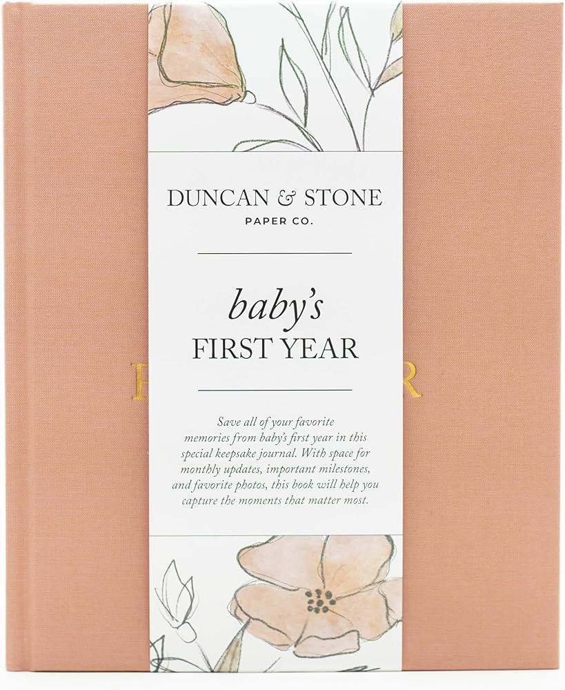 Baby First Year Book (Dusty Rose, 112 Pages) by Duncan & Stone - Memory & Milestone Baby's First Year Photo Album from Pregnancy to First Year – Newborn Baby Journal - Gifts for New Moms | Amazon (US)