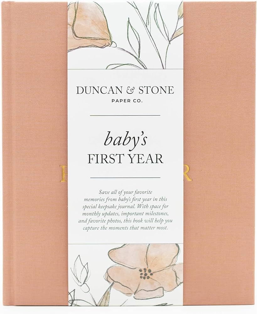 Baby First Year Book (Dusty Rose, 112 Pages) by Duncan & Stone - Memory & Milestone Baby's First Year Photo Album from Pregnancy to First Year – Newborn Baby Journal - Gifts for New Moms | Amazon (US)