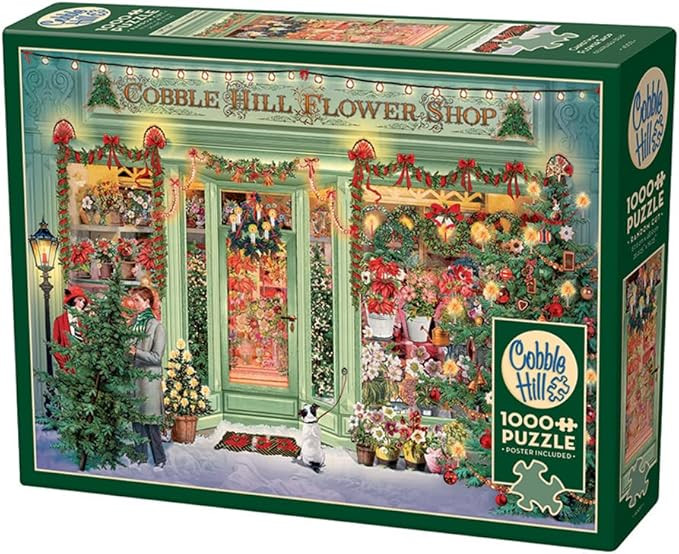 Cobble Hill 1000 Piece Puzzle - Christmas Flower Shop - Sample Poster Included | Amazon (US)